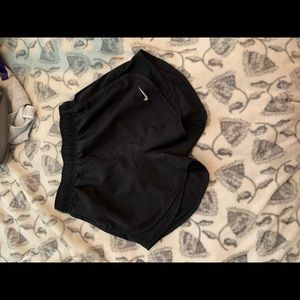 All Black Nike Running Shorts